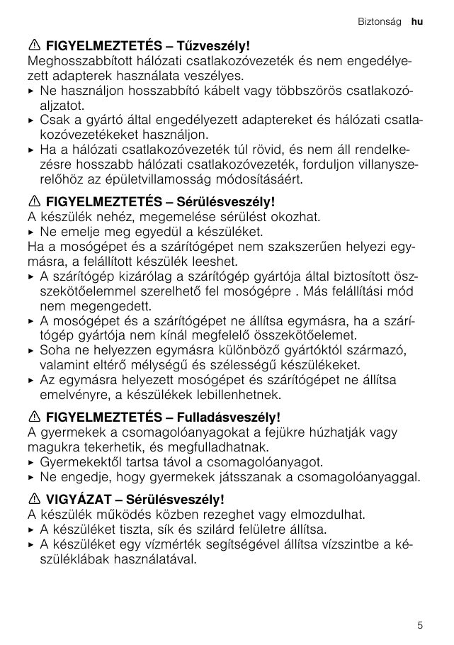 A(z) Bosch WAN28170BY eredeti dokumentumának 5. oldala