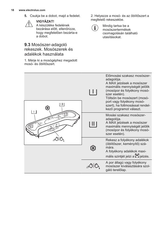 A(z) Electrolux EW6T3262H eredeti dokumentumának 18. oldala
