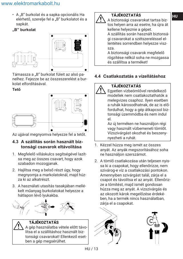 A(z) Indesit IM 762 MY TIME EE eredeti dokumentumának 13. oldala