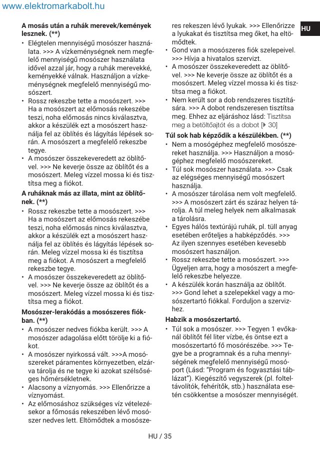 A(z) Indesit IM 762 MY TIME EE eredeti dokumentumának 35. oldala
