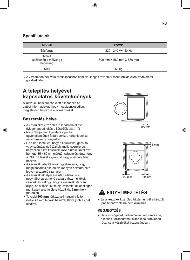 A(z) LG F4WN209S0E eredeti dokumentumának 10. oldala